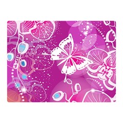 Flower Butterfly Pink Double Sided Flano Blanket (mini)  by Mariart