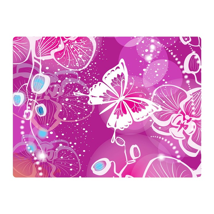 Flower Butterfly Pink Double Sided Flano Blanket (Mini) 