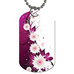 Flower Purple Sunflower Star Butterfly Dog Tag (one Side) by Mariart