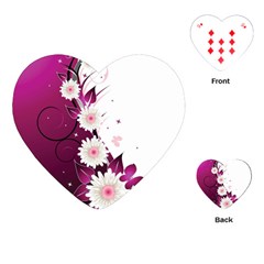 Flower Purple Sunflower Star Butterfly Playing Cards (heart)  by Mariart