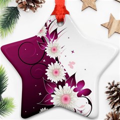 Flower Purple Sunflower Star Butterfly Star Ornament (two Sides) by Mariart