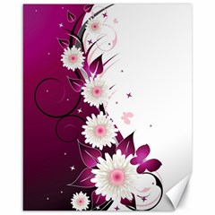 Flower Purple Sunflower Star Butterfly Canvas 16  X 20   by Mariart