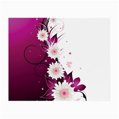 Flower Purple Sunflower Star Butterfly Small Glasses Cloth (2-side) by Mariart