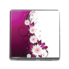 Flower Purple Sunflower Star Butterfly Memory Card Reader (square)