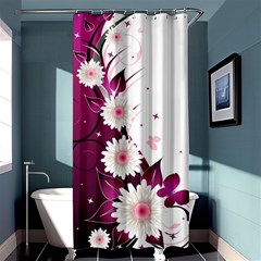 Flower Purple Sunflower Star Butterfly Shower Curtain 36  X 72  (stall)  by Mariart