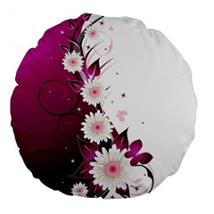 Flower Purple Sunflower Star Butterfly Large 18  Premium Flano Round Cushions by Mariart