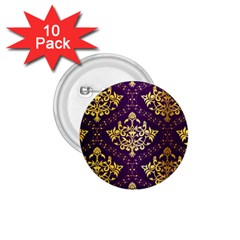 Flower Purplle Gold 1 75  Buttons (10 Pack) by Mariart