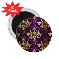 Flower Purplle Gold 2 25  Magnets (10 Pack) 