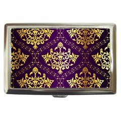 Flower Purplle Gold Cigarette Money Cases by Mariart