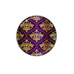 Flower Purplle Gold Hat Clip Ball Marker (4 Pack) by Mariart