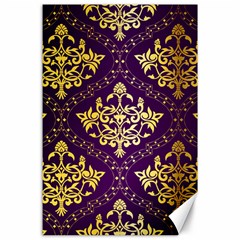 Flower Purplle Gold Canvas 24  X 36 