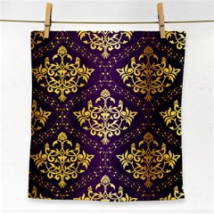 Flower Purplle Gold Face Towel by Mariart