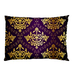 Flower Purplle Gold Pillow Case by Mariart