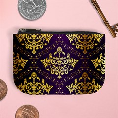 Flower Purplle Gold Mini Coin Purses by Mariart