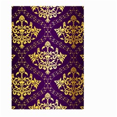 Flower Purplle Gold Large Garden Flag (two Sides) by Mariart