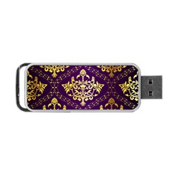 Flower Purplle Gold Portable Usb Flash (two Sides) by Mariart