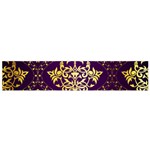 Flower Purplle Gold Flano Scarf (Small) Back