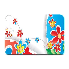 Flower Floral Papper Butterfly Star Sunflower Red Blue Green Leaf Plate Mats by Mariart