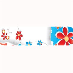 Flower Floral Papper Butterfly Star Sunflower Red Blue Green Leaf Large Bar Mats by Mariart