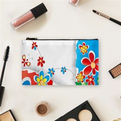 Flower Floral Papper Butterfly Star Sunflower Red Blue Green Leaf Cosmetic Bag (small)  by Mariart