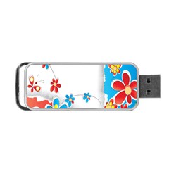 Flower Floral Papper Butterfly Star Sunflower Red Blue Green Leaf Portable Usb Flash (two Sides) by Mariart