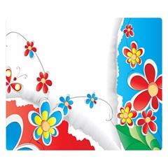 Flower Floral Papper Butterfly Star Sunflower Red Blue Green Leaf Double Sided Flano Blanket (small)  by Mariart