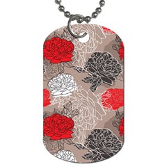 Flower Rose Red Black White Dog Tag (one Side) by Mariart