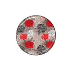 Flower Rose Red Black White Hat Clip Ball Marker by Mariart