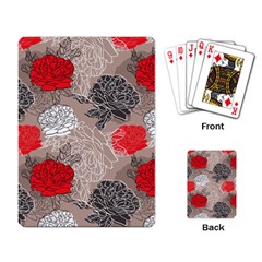 Flower Rose Red Black White Playing Card by Mariart