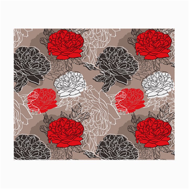 Flower Rose Red Black White Small Glasses Cloth (2-Side)