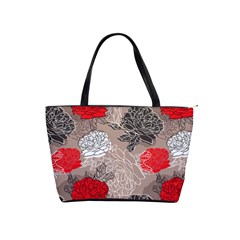 Flower Rose Red Black White Shoulder Handbags by Mariart