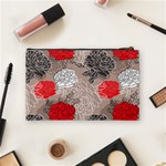 Flower Rose Red Black White Cosmetic Bag (Medium)  Back