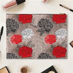 Flower Rose Red Black White Cosmetic Bag (XL) Back