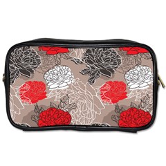 Flower Rose Red Black White Toiletries Bags 2-side by Mariart