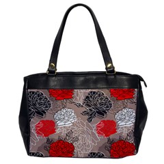 Flower Rose Red Black White Office Handbags by Mariart