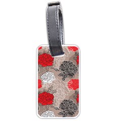 Flower Rose Red Black White Luggage Tags (one Side)  by Mariart