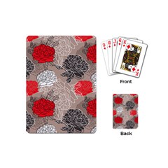 Flower Rose Red Black White Playing Cards (mini)  by Mariart