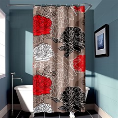 Flower Rose Red Black White Shower Curtain 36  X 72  (stall)  by Mariart