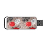 Flower Rose Red Black White Portable USB Flash (Two Sides) Back