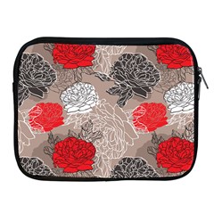 Flower Rose Red Black White Apple Ipad 2/3/4 Zipper Cases by Mariart