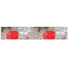 Flower Rose Red Black White Flano Scarf (large) by Mariart