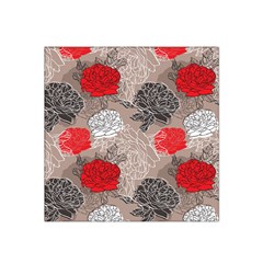 Flower Rose Red Black White Satin Bandana Scarf by Mariart