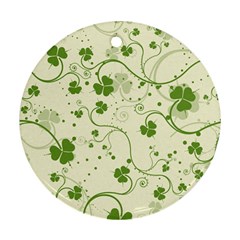 Flower Green Shamrock Ornament (round) by Mariart