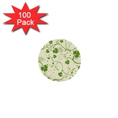 Flower Green Shamrock 1  Mini Buttons (100 Pack) 