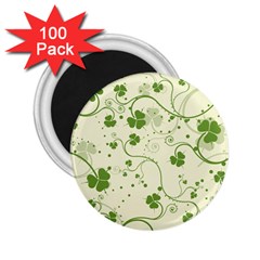 Flower Green Shamrock 2 25  Magnets (100 Pack)  by Mariart