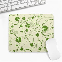 Flower Green Shamrock Large Mousepads by Mariart