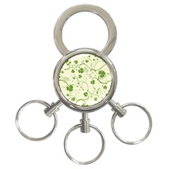 Flower Green Shamrock 3-ring Key Chains by Mariart