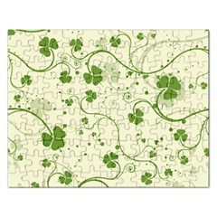 Flower Green Shamrock Rectangular Jigsaw Puzzl by Mariart