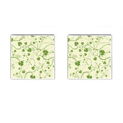 Flower Green Shamrock Cufflinks (square) by Mariart