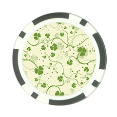 Flower Green Shamrock Poker Chip Card Guard